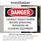 Signmission Lockout Tagout Power Servicing Repairing Danger Sign, Vinyl Decal, 7in W x 5in L, 2PK OS-2PACK-DS-D-57-L-1845 - alternate 6